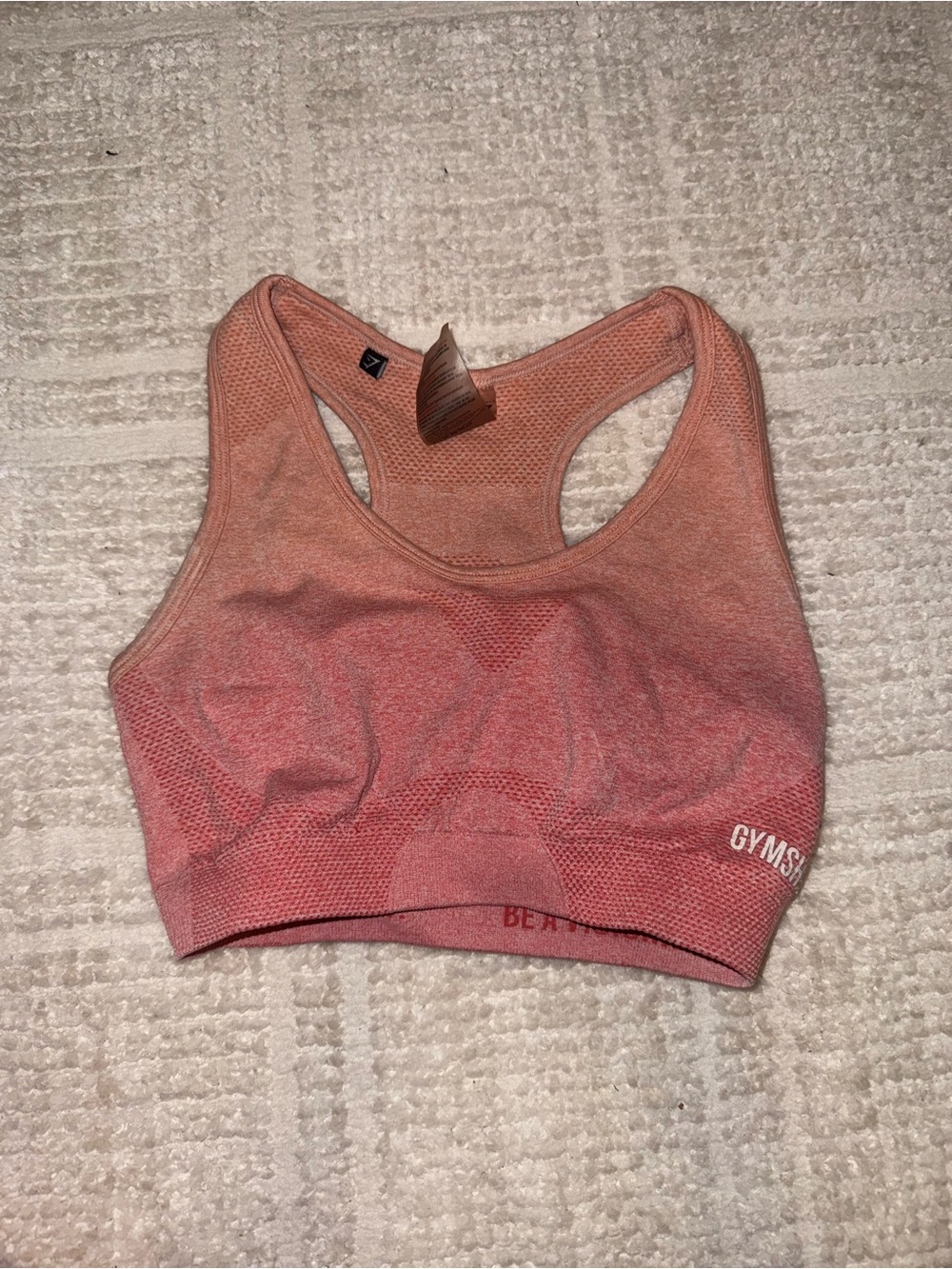 Gymshark Peach to Coral Ombre Seamless Racerback Sports Bra